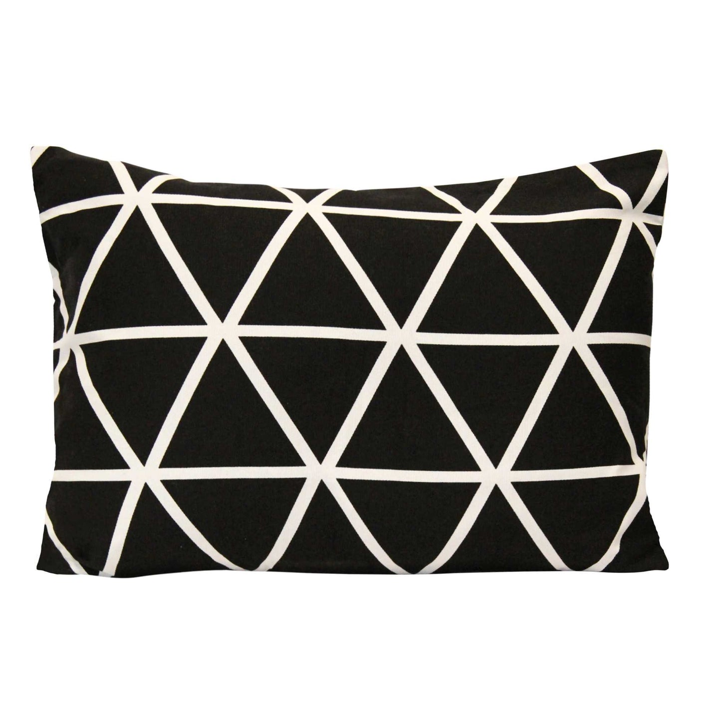 Black and White Geometric Triangles Lumbar Pillow-0
