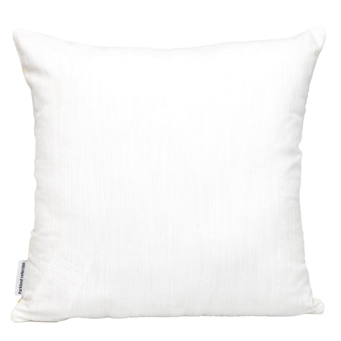 18" Yellow and White Geometric Cotton Throw Pillow With Embroidery-2