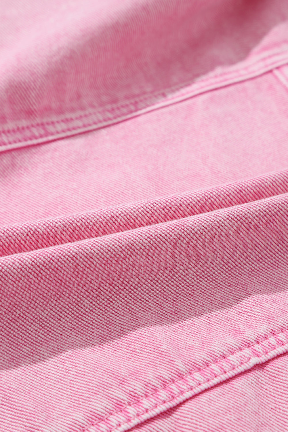 Denim Jacket Pink Rivet Studded Pocketed