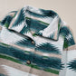 Blackish Green Aztec Print Button Up Long Sleeve Jacket