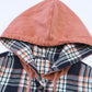 Jacket Shirt Jacket Pink Plaid Contrast Hooded Drawstring