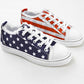 Blue American Flag Lace-up Canvas Flat Shoes