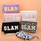 Makeup Bag Sparkle Letter Pattern Tassel Zipper