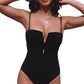 Swimsuit Black Twist Front Cut Out One-piece