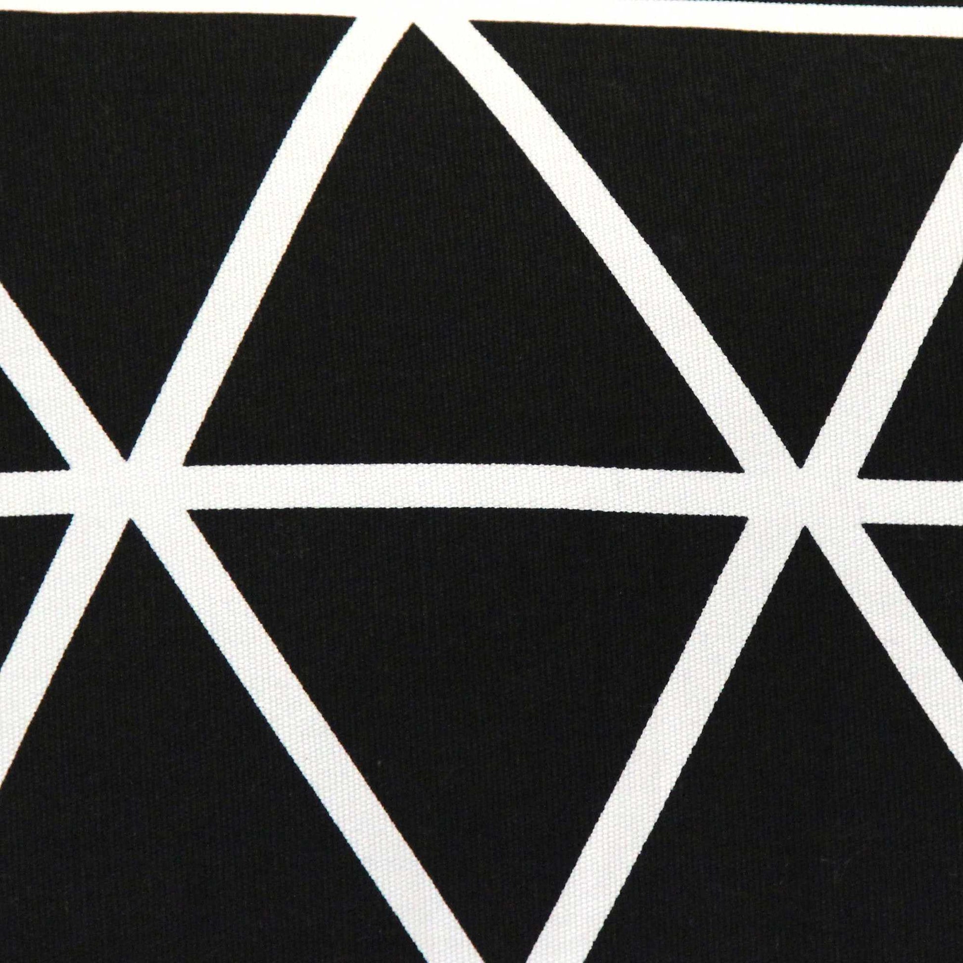 Black and White Geometric Triangles Lumbar Pillow-3