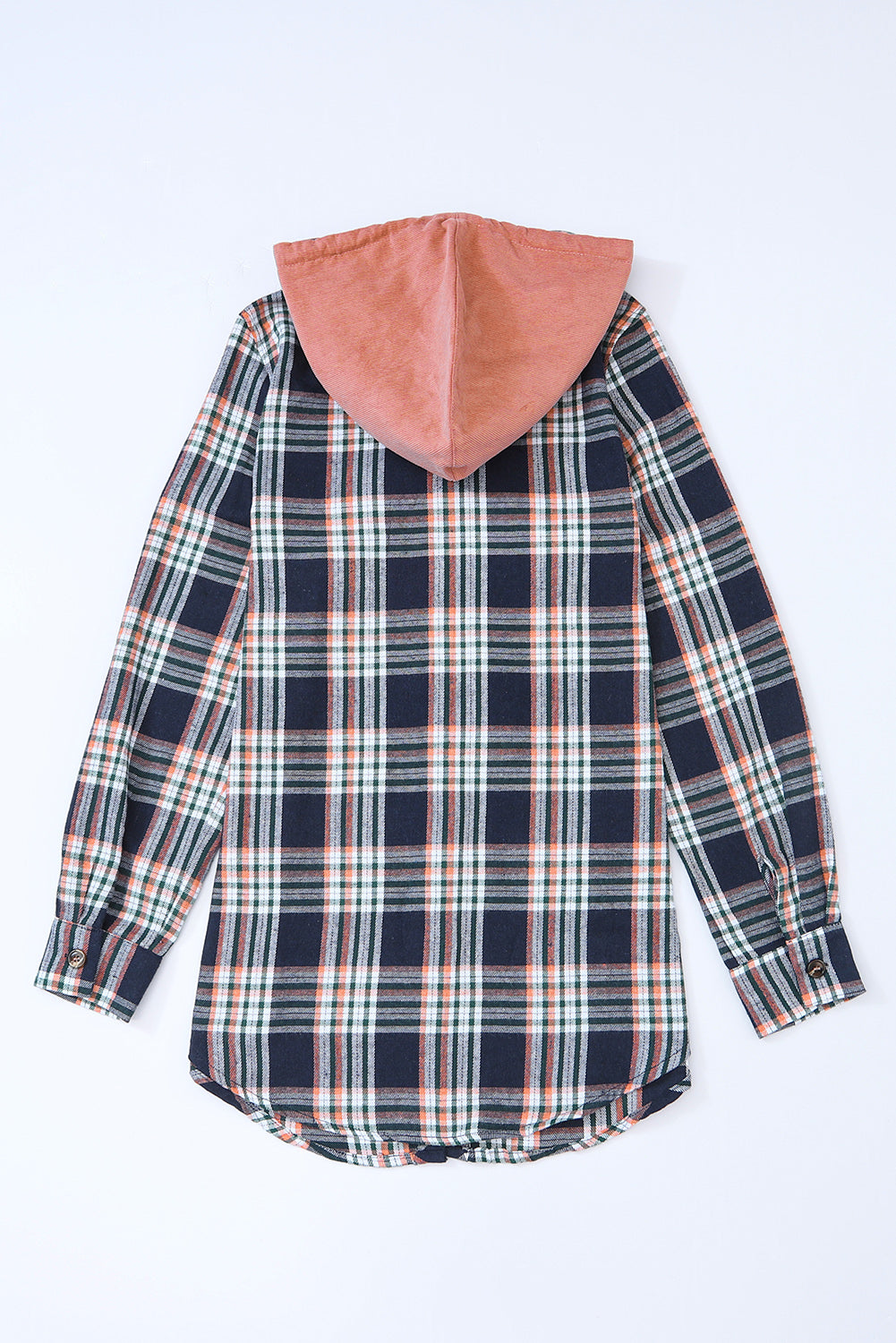 Jacket Shirt Jacket Pink Plaid Contrast Hooded Drawstring