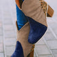 Boots Leopard Print Color Block Patchwork Heeled