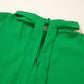 Bright Green Solid Mock Neck Split Batwing Sleeve Blouse