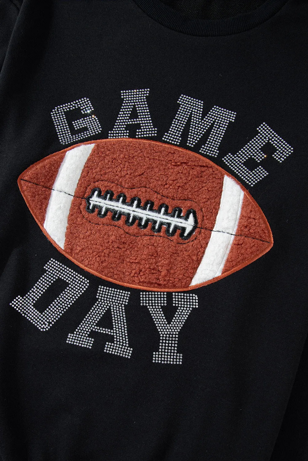 Casual GAME DAY Football Round Neck Long Sleeve Top and Shorts Set