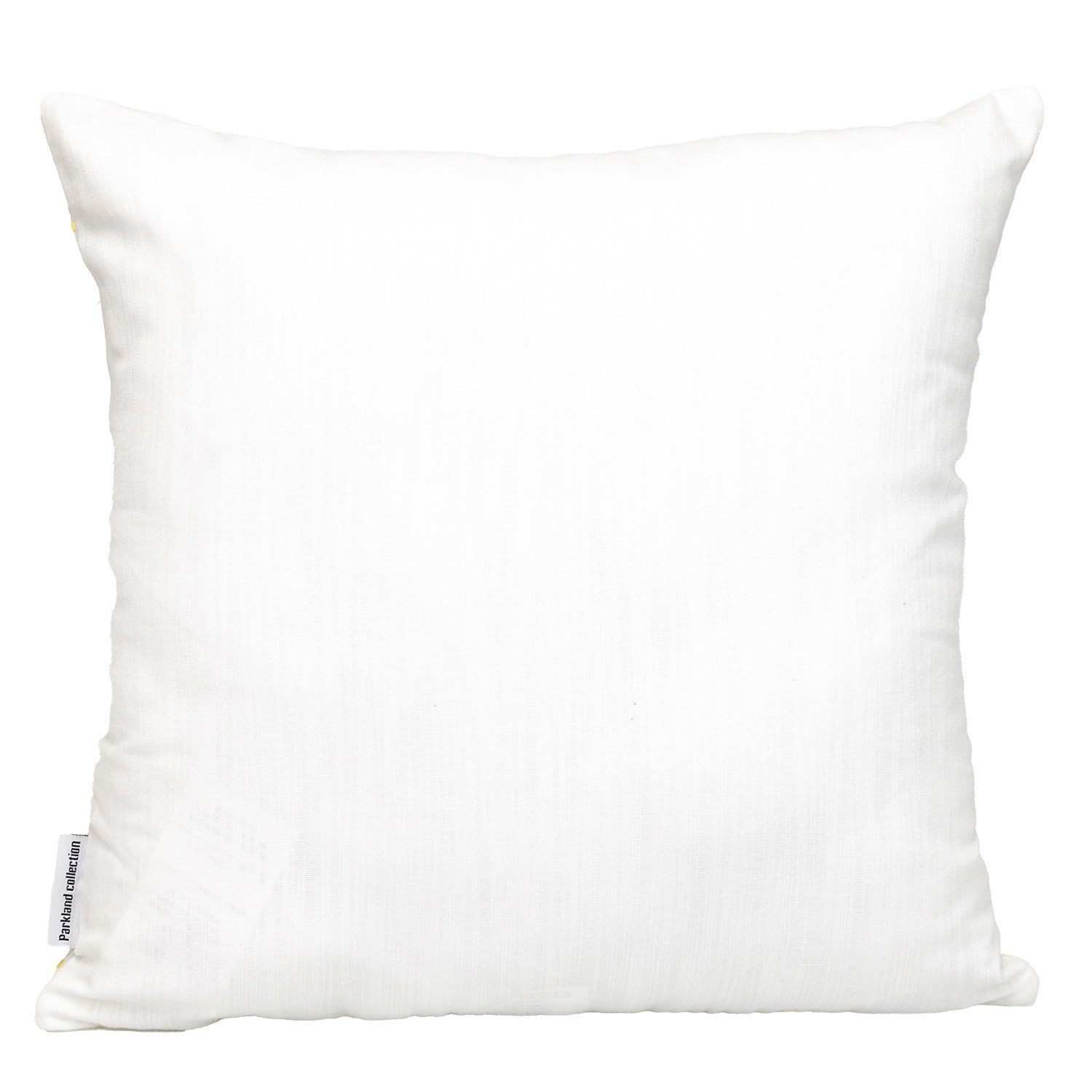 18" Yellow and White Geometric Cotton Throw Pillow With Embroidery-2
