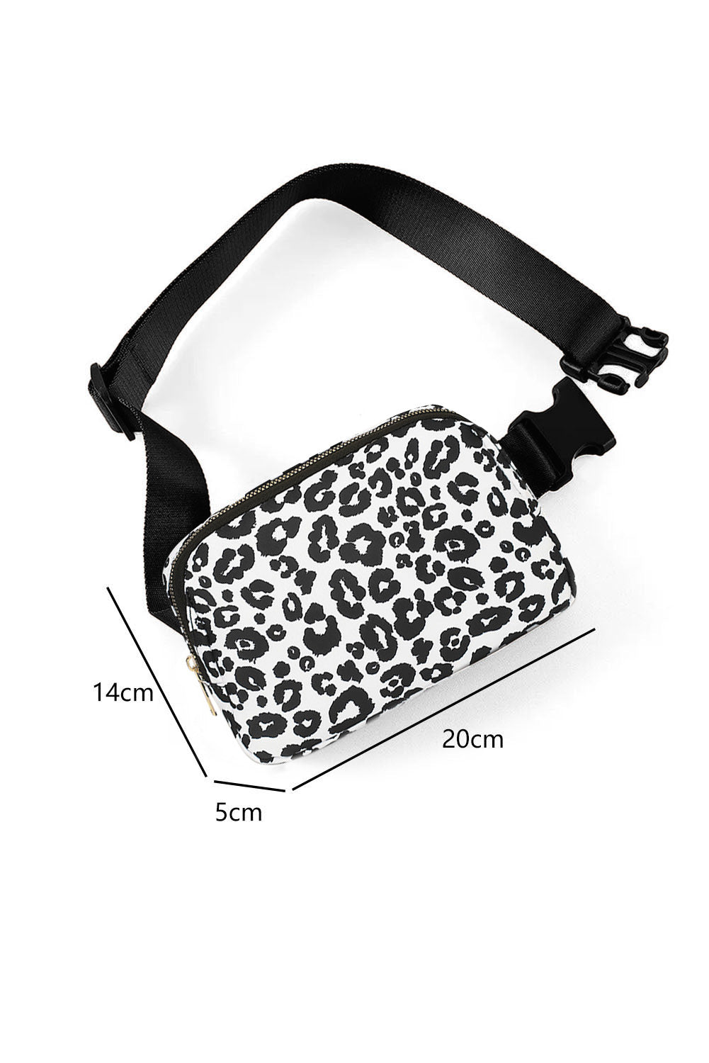 Crossbody Canvas Chest  
Black Leopard Print Buckle 20*5*14cm