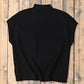 Black Patch Pocket Ribbed Knit Short Sleeve Sweater