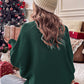 Blackish Green Merry Letter Embroidered High Neck Sweater