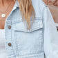 Button Up Long Sleeve Denim Top with Breast Pockets