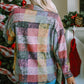 Jacket Shirt Multicolor Brushed Plaid Pocketed Oversize