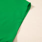 Bright Green Solid Mock Neck Split Batwing Sleeve Blouse