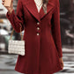 Casual Collared Neck Button Up Long Sleeve Coat