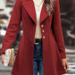 Casual Collared Neck Button Up Long Sleeve Coat