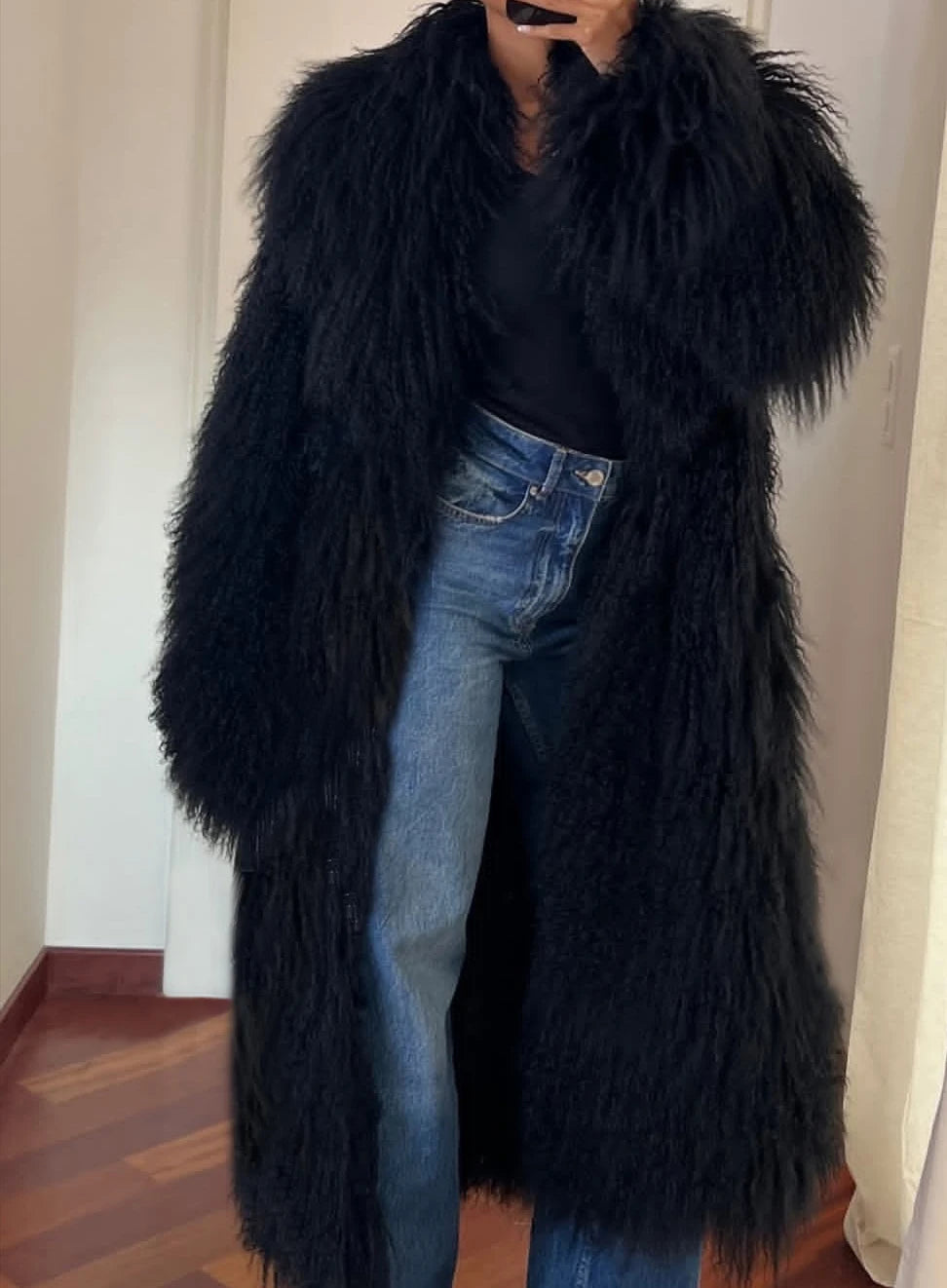 Women’s Thick and Warm Mongolian Sheep Fur Coat