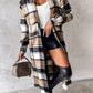 Plaid Button Up Long Sleeve Longline Outerwear