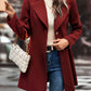 Casual Collared Neck Button Up Long Sleeve Coat