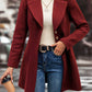 Casual Collared Neck Button Up Long Sleeve Coat