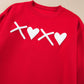 Red Puff XOXO Print Valentines Heart Sweatshirt