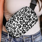 Crossbody Canvas Chest  
Black Leopard Print Buckle 20*5*14cm