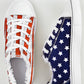 Blue American Flag Lace-up Canvas Flat Shoes