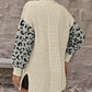 Pocketed Leopard Open Front Cardigan