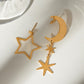 18K Gold-Plated Moon & Star Dangle Earrings