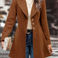 Casual Collared Neck Button Up Long Sleeve Coat