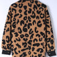 Jacket Shacket Shirt Black Contrast Trimmed Leopard Teddy