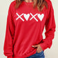 Red Puff XOXO Print Valentines Heart Sweatshirt