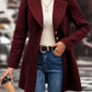 Casual Collared Neck Button Up Long Sleeve Coat